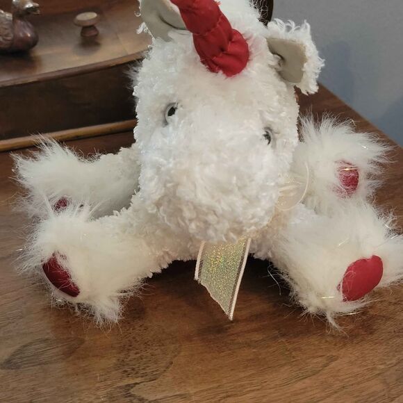 Dan Dee Collector's Choice 9" White Unicorn Plush Heart Valentine's - Picture 1 of 6